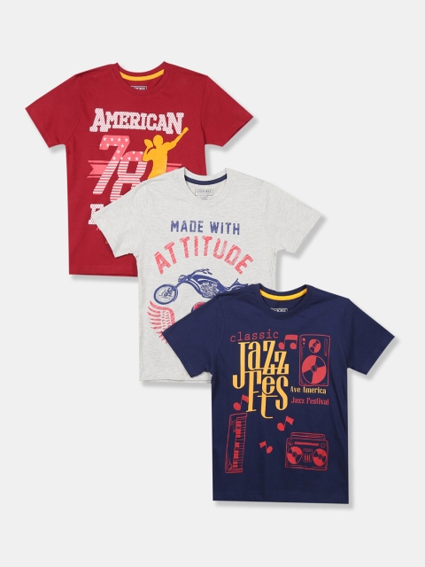 

Cherokee Boys Multicoloured Printed Round Neck T-shirt Pack of 3, Multi