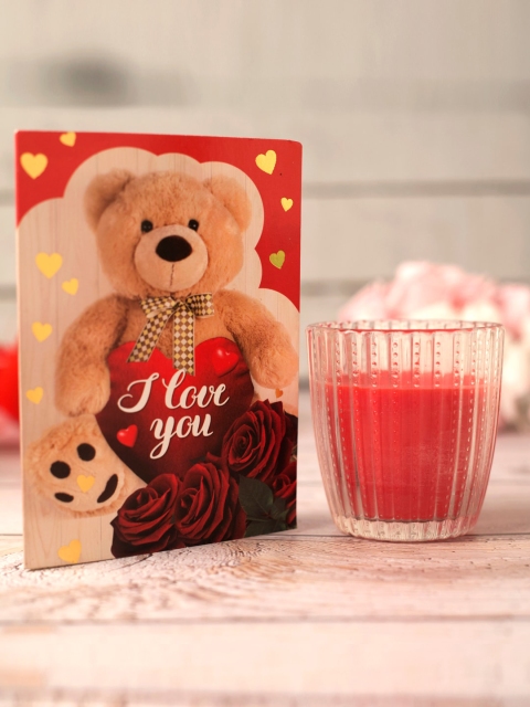 

Archies Pink Solid Valentine Love Special Scented Candle With Card