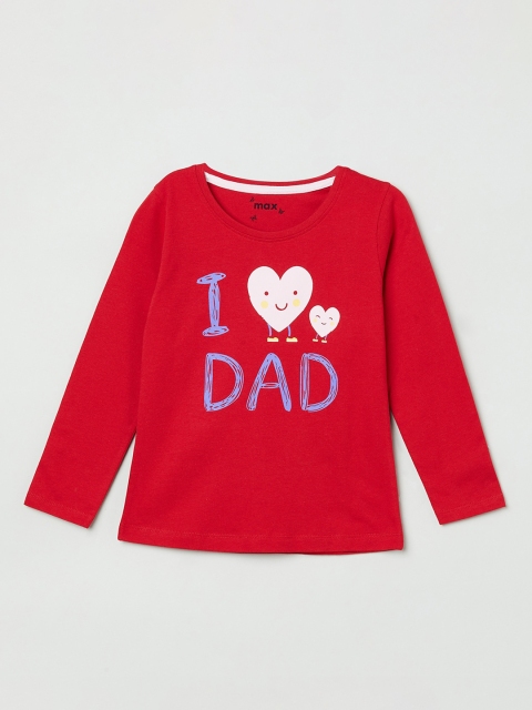 

max Girls Red Printed Top