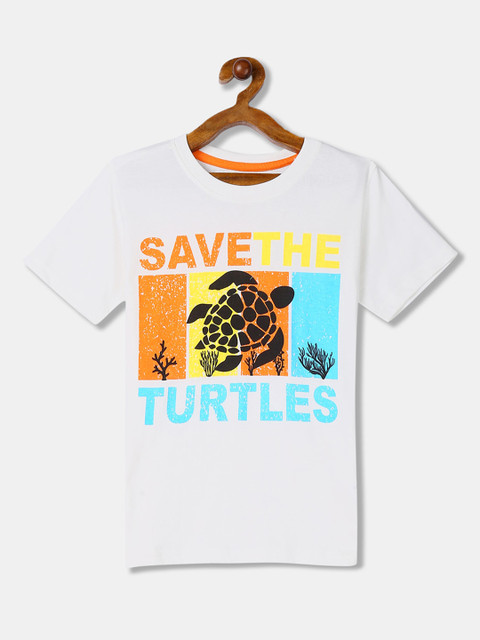 

Cherokee Boys White Printed Round Neck T-shirt
