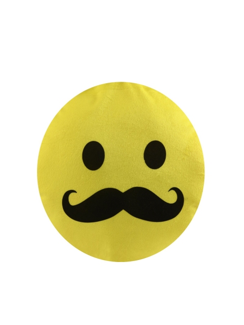 

DukieKooky Unisex Kids Yellow & Black Smiley With Mustache Soft Toy