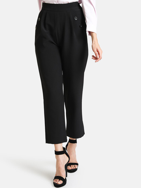 

Kazo Women Black Regular Fit Solid Culottes