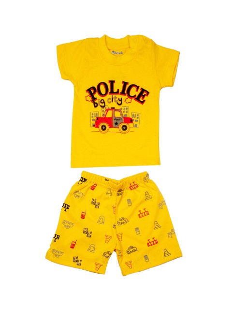 

Zoom Minimondo Kids Yellow & Red Printed Night Suit