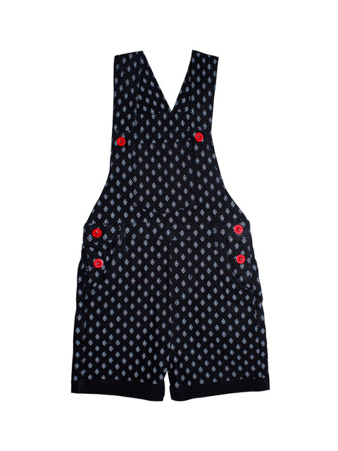 

KiddoPanti Boys Navy Blue & White Printed Dungaree
