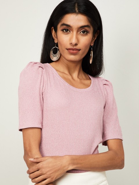 

Bossini Women Pink Self Design Top