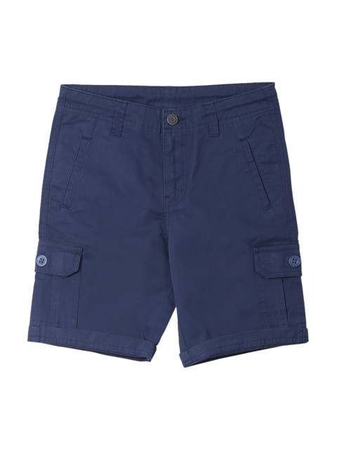 

Cherokee Boys Navy Blue Solid Regular Fit Cargo Shorts