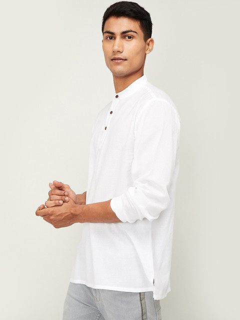 

Melange by Lifestyle Men White Solid A-Line Kurta
