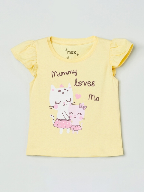 

max Girls Yellow Printed Top