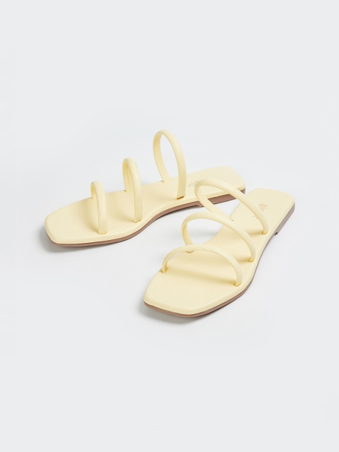 

Ginger by Lifestyle Women Yellow Solid PU Open Toe Flats