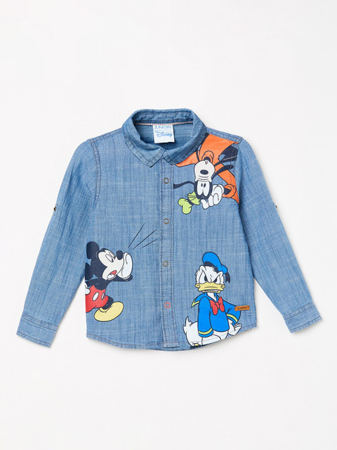 

Juniors by Lifestyle Boys Blue Regular Fit Printed Casual Shirt