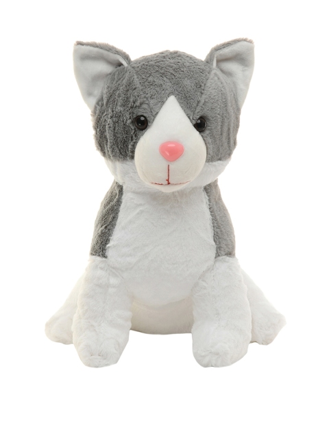 

DukieKooky Kids Grey & White Colourblocked Stuffed Kitten Soft Toy