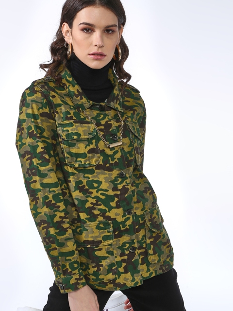 Blue Saint Women Green Printed Lightweight Tailored Jacket
