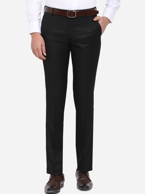 

METAL Men Black Slim Fit Solid Formal Trousers