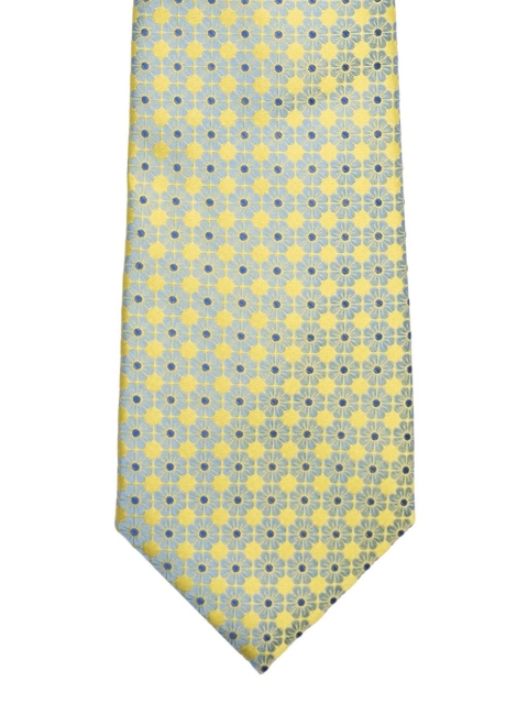 

The Tie Hub Green & Yellow Printed Broad Tie