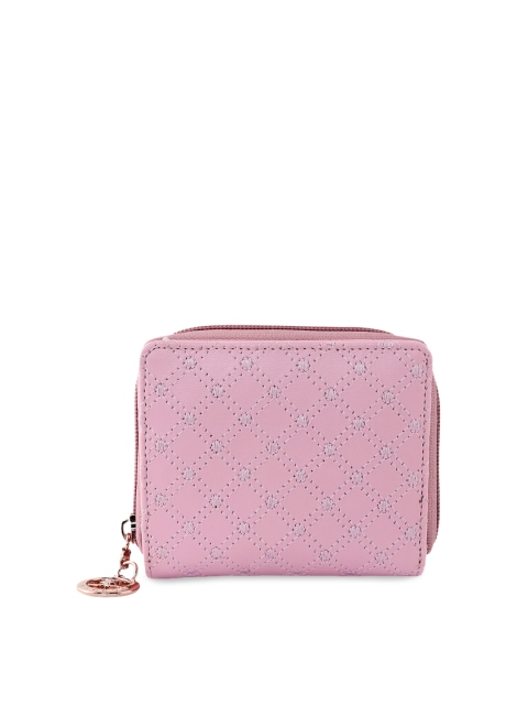 

ESBEDA Women Pink Solid Zip Around Wallet