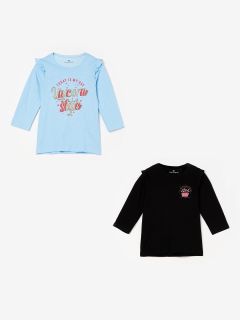 

Fame Forever by Lifestyle Girls Pack Of 2 Printed Top, Blue