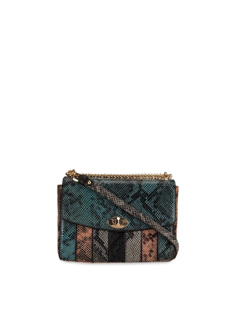 

Da Milano Blue & Pink Printed Leather Sling Bag