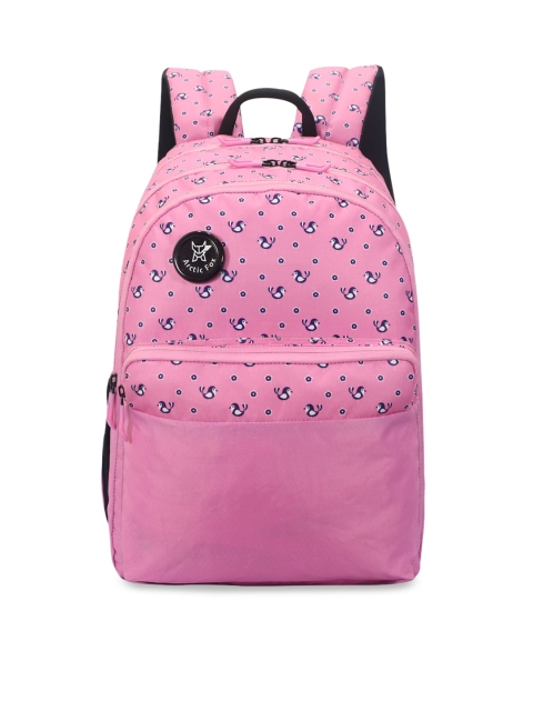 

Arctic Fox Unisex Kids Pink & Black Printed Backpack
