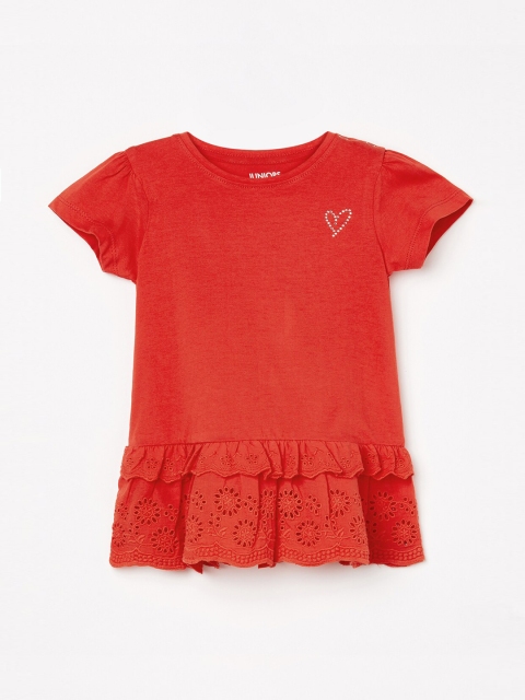 

Juniors by Lifestyle Girls Red Solid Peplum Top
