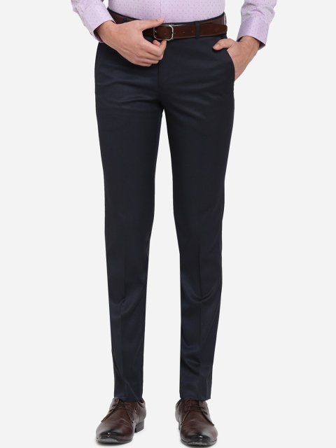 

Greenfibre Men Navy Blue Slim Fit Solid Formal Trousers