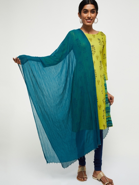 

max Teal Solid Dupatta