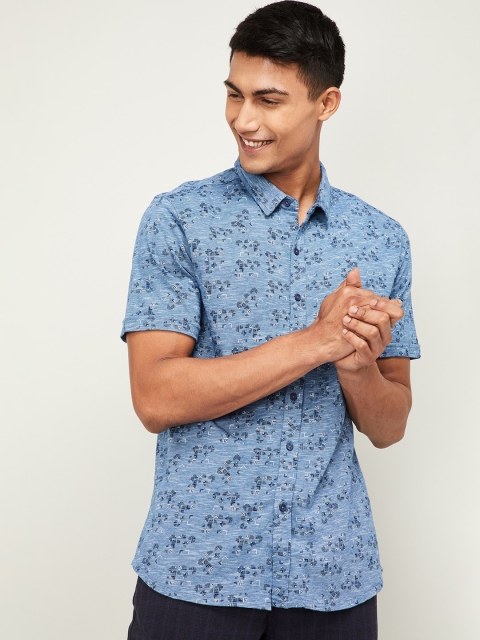 

CODE by Lifestyle Men Blue Regular Fit Printed Casual Shirt