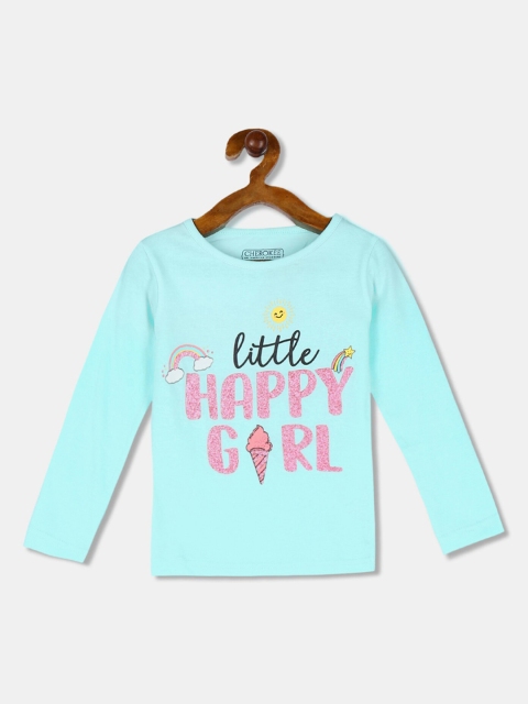 

Cherokee Girls Blue Printed Round Neck T-shirt