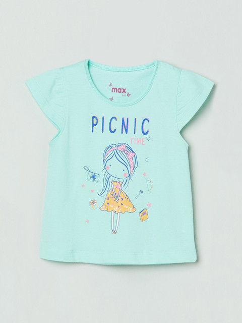 

max Girls Blue Printed Top