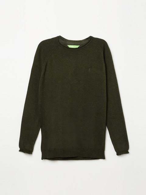 

Bossini Boys Olive Green Solid Round Neck T-shirt