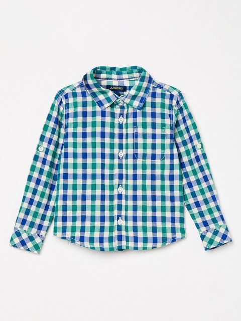

Juniors by Lifestyle Boys Green Regular Fit Checked Casual Shirt