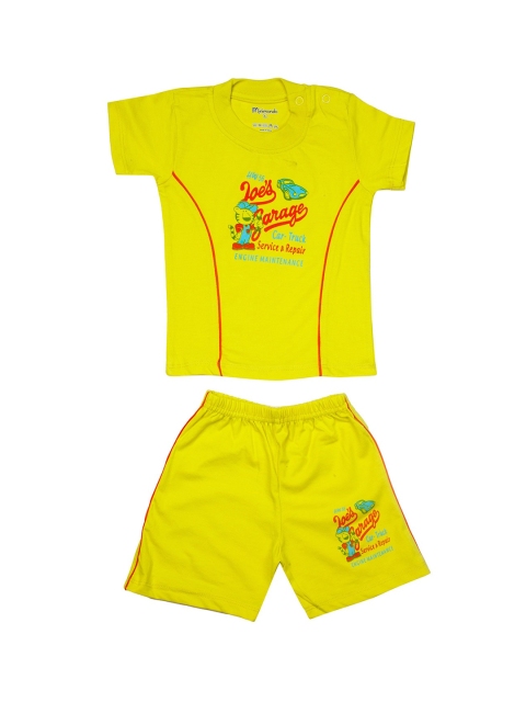 

Zoom Minimondo Infant Kids Yellow & Red Solid Night Suit