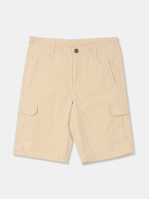 

Cherokee Boys Beige Solid Regular Fit Cargo Shorts