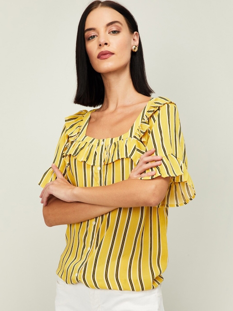 

CODE by Lifestyle Women Yellow Striped Top