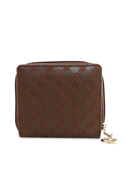 

ESBEDA Women Coffee Brown Solid Zip Around Wallet