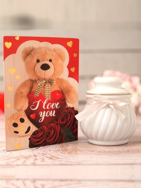 

Archies Valentine Love Special Candle With Greeting Card, White