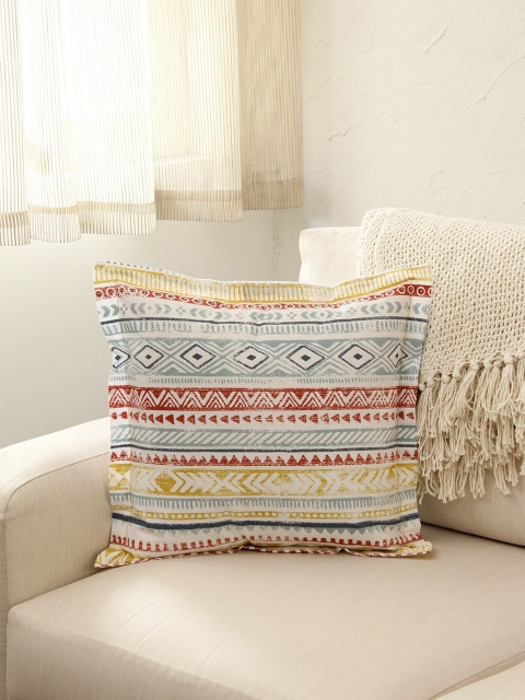 

House This Blue & Yellow Single Geometric Square Cushion Covers