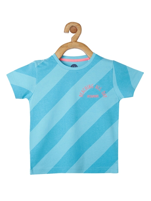 

VITAMINS Boys Blue Striped V-Neck T-shirt