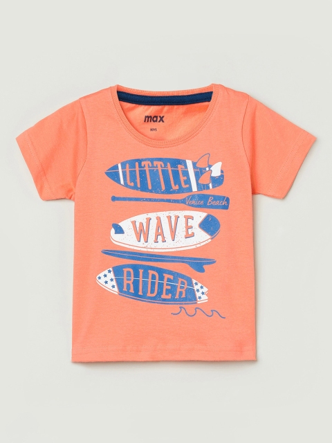 

max Boys Coral Printed Round Neck T-shirt