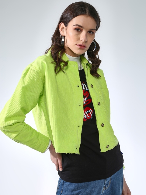 

Blue Saint Women Fluorescent Green Solid Lightweight Shacket