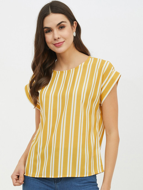

Harpa Women Mustard Striped Top