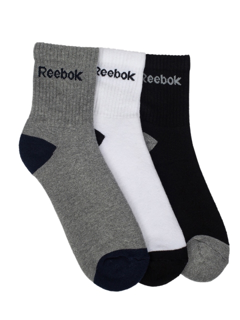 

Reebok Men Pack of 3 Assorted Solid Ankle Length Socks