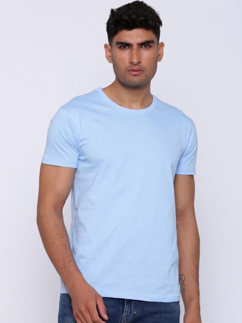 

Tistabene Men Blue Checked Mandarin Collar T-shirt