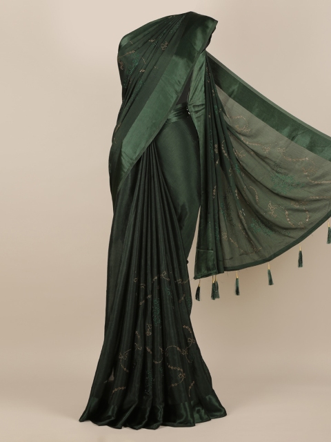 

Pothys Green Embellished Pure Georgette Saree