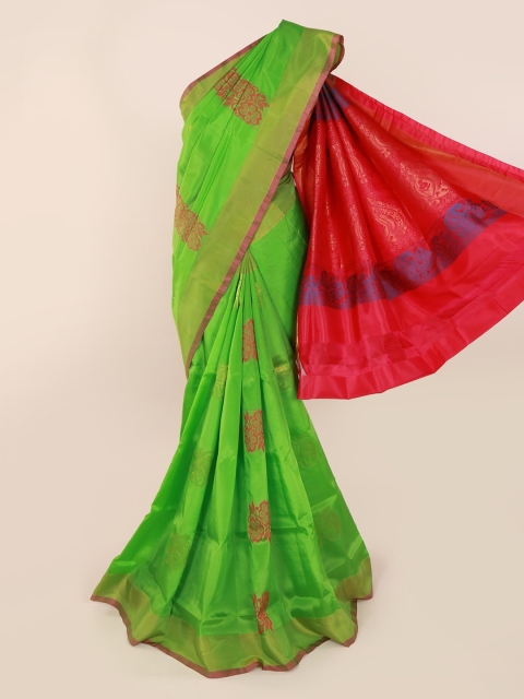 

Pothys Green & Red Art Silk Woven Design Kanjeevaram Saree