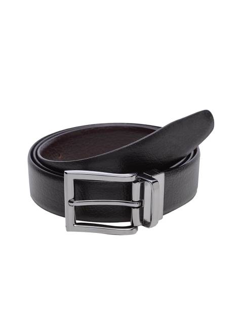 

WELBAWT Men Black & Brown Textured Reversible Leather Belt