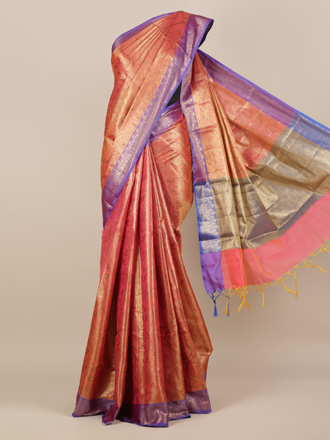 

Pothys Peach-Coloured Woven Design Pure Cotton Saree