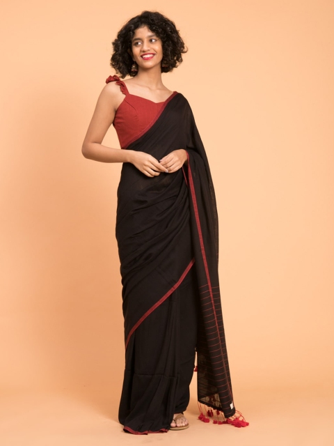 Suta Black Solid Saree