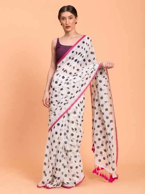 

Suta White & Black Printed Saree
