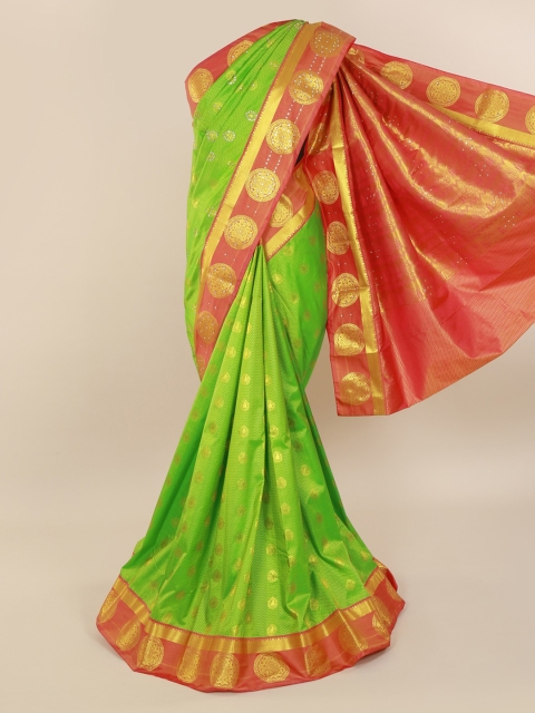 

Pothys Green Art Silk Woven Design Kanjeevaram Saree