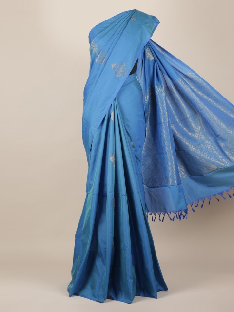 

Pothys Blue Woven Design Silk Cotton Saree